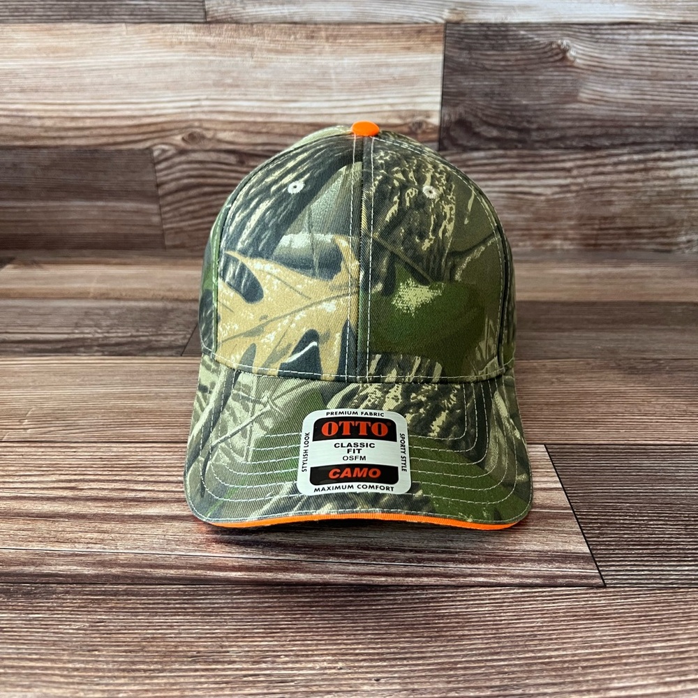 OTTO Camo Cap with Orange Trim